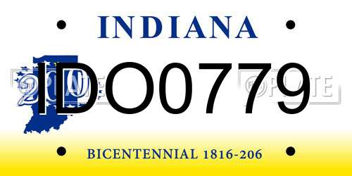 IDO0779 Indiana License Plate