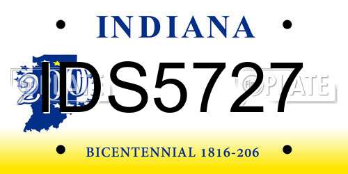 IDS5727 Indiana License Plate