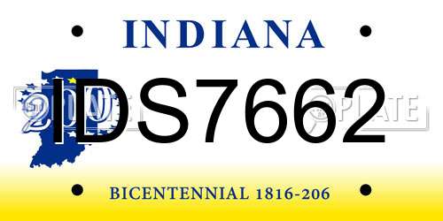 IDS7662 Indiana License Plate