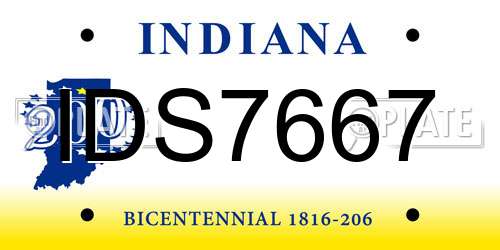 IDS7667 Indiana License Plate