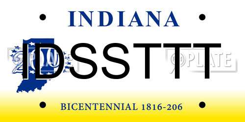 IDSSTTT Indiana License Plate