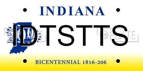 IDTSTTS Indiana License Plate