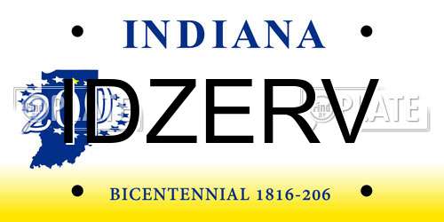 IDZERV Indiana License Plate