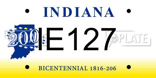 IE127 Indiana License Plate