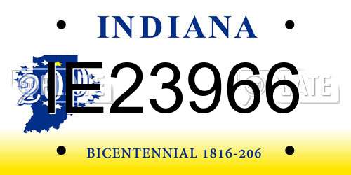IE23966 Indiana License Plate