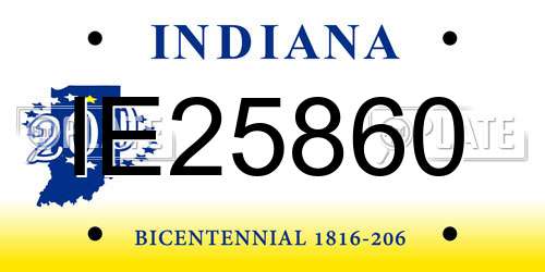 IE25860 Indiana License Plate