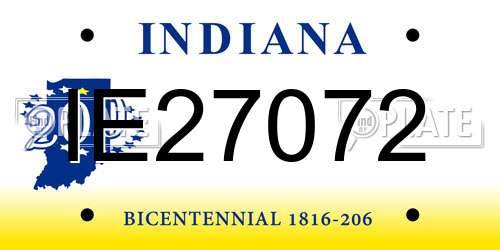 IE27072 Indiana License Plate