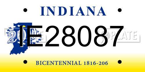 IE28087 Indiana License Plate