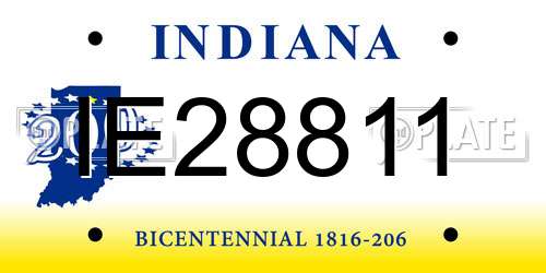 IE28811 Indiana License Plate