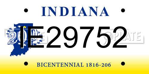 IE29752 Indiana License Plate