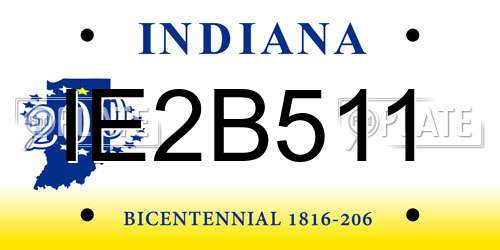 IE2B511 Indiana License Plate