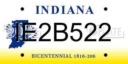 IE2B522 Indiana License Plate