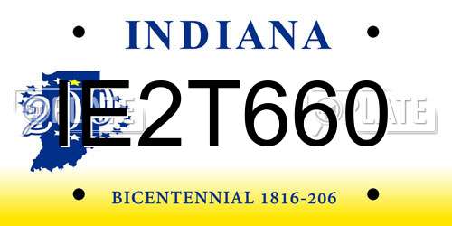 IE2T660 Indiana License Plate