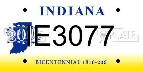IE3077 Indiana License Plate
