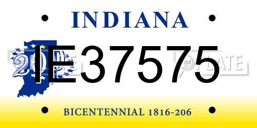 IE37575 Indiana License Plate