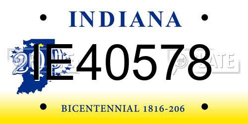 IE40578 Indiana License Plate