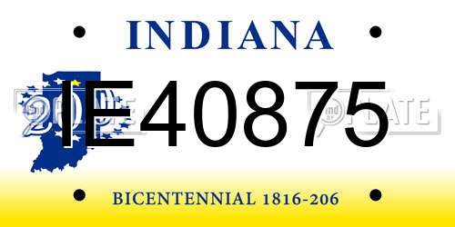 IE40875 Indiana License Plate