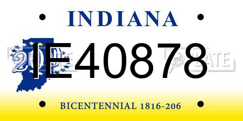 IE40878 Indiana License Plate