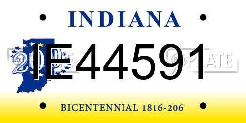 IE44591 Indiana License Plate