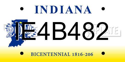 IE4B482 Indiana License Plate