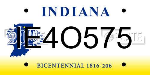 IE4O575 Indiana License Plate