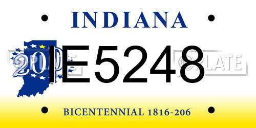 IE5248 Indiana License Plate