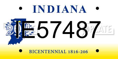 IE57487 Indiana License Plate