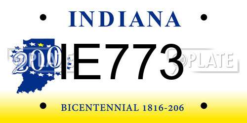 IE773 Indiana License Plate