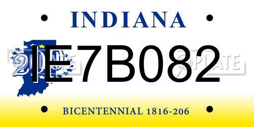 IE7B082 Indiana License Plate
