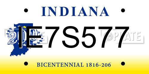 IE7S577 Indiana License Plate