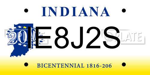 IE8J2S Indiana License Plate