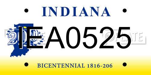 IEA0525 Indiana License Plate