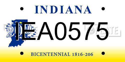IEA0575 Indiana License Plate