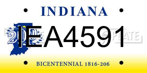 IEA4591 Indiana License Plate