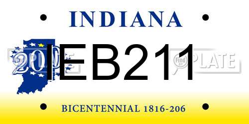 IEB211 Indiana License Plate