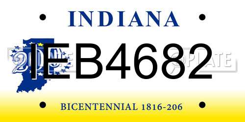 IEB4682 Indiana License Plate