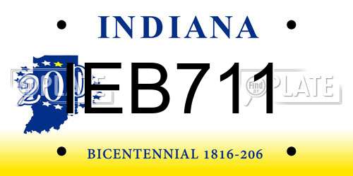 IEB711 Indiana License Plate