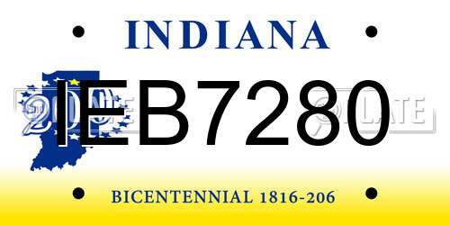 IEB7280 Indiana License Plate