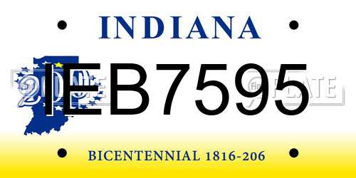 IEB7595 Indiana License Plate