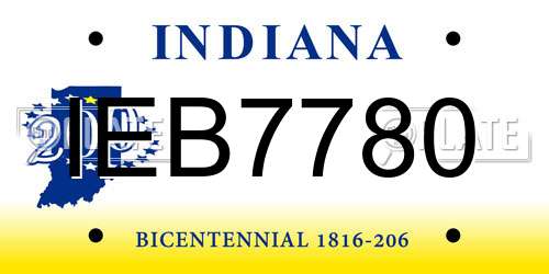 IEB7780 Indiana License Plate