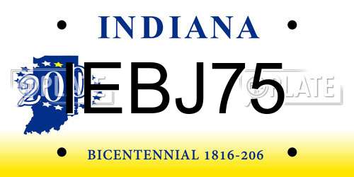 IEBJ75 Indiana License Plate