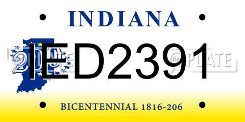 IED2391 Indiana License Plate