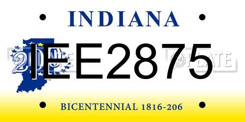 IEE2875 Indiana License Plate