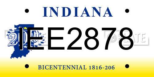 IEE2878 Indiana License Plate