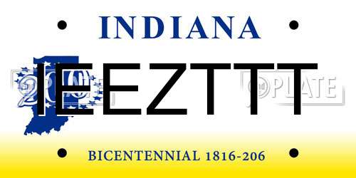IEEZTTT Indiana License Plate
