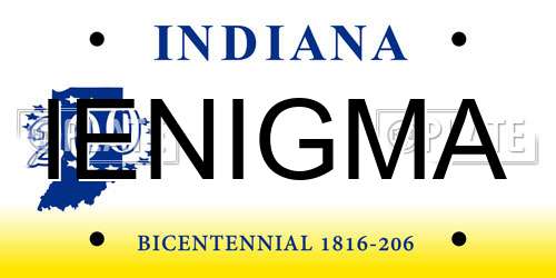 IENIGMA Indiana License Plate