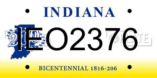 IEO2376 Indiana License Plate