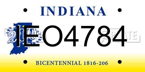 IEO4784 Indiana License Plate