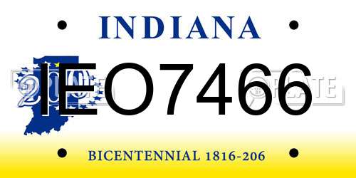 IEO7466 Indiana License Plate