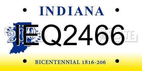 IEQ2466 Indiana License Plate